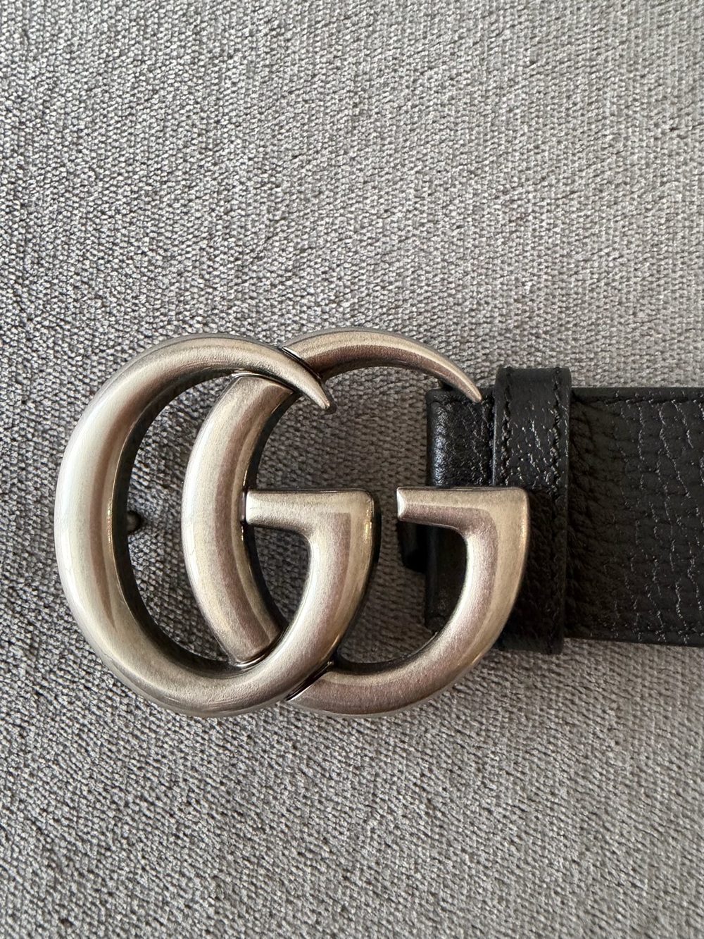 Gucci Double G Buckle Black Leather Men's Belt Size 85/34 - Picture 5 of 9